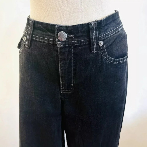 GLORIA VANDERBILT Women Straight Leg Mid rise Denim Black Jeans Pants Size 10 - Picture 2 of 13